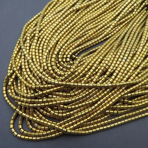 Hematyt złoty walce 3 mm (sznur)