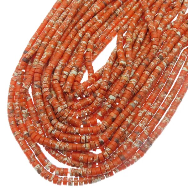 Jaspis cesarski pomarańczowy walce 4x2 mm (sznur)