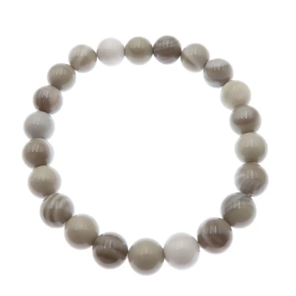 Krzemień pasiasty 8 mm - bransoletka 18 lub 19 cm