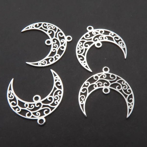 Srebro Ag - zawieszka księżyc ażurowy