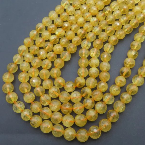 Cytryn fasetowany (Lemon) kulka 8 mm (sznur)