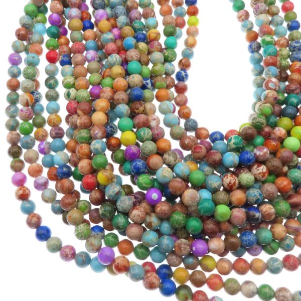Jaspis cesarski kolorowy kulki 4, 6, 8 lub 10 mm (sznur)