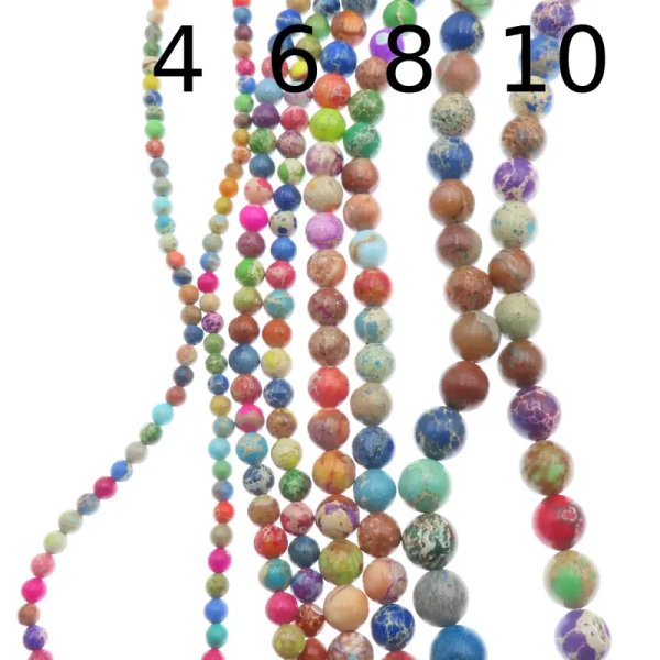 Jaspis cesarski kolorowy kulki 4, 6, 8 lub 10 mm (sznur)