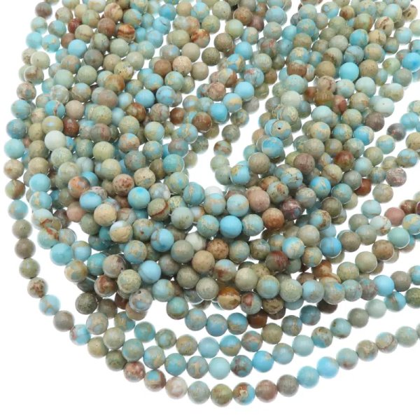 Jaspis cesarski niebieski kulki 4, 6, 8 lub 10 mm (sznur)