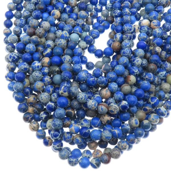 Jaspis cesarski niebieski kulki 4, 6, 8 lub 10 mm (sznur)