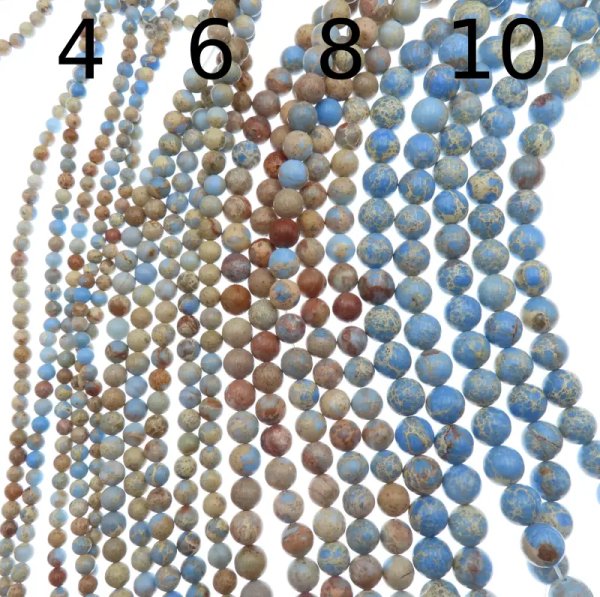 Jaspis cesarski niebieski kulki 4, 6, 8 lub 10 mm (sznur)