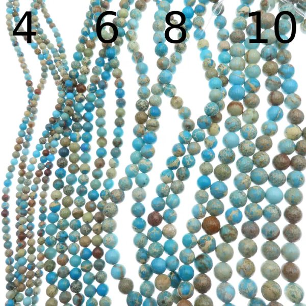 Jaspis cesarski niebieski kulki 4, 6, 8 lub 10 mm (sznur)