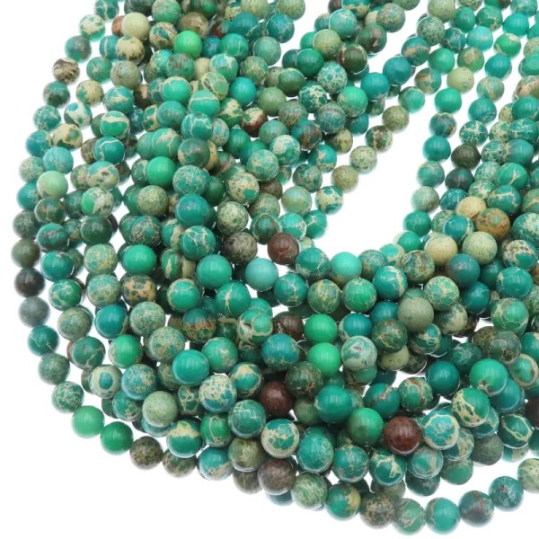 Jaspis cesarski zielony kulki 4, 6, 8 lub 10 mm (sznur)