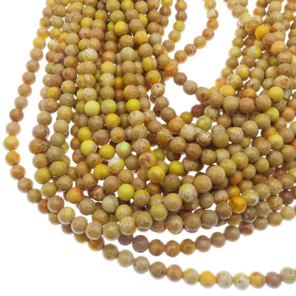 Jaspis cesarski żółty kulki 4, 6, 8 lub 10 mm (sznur)