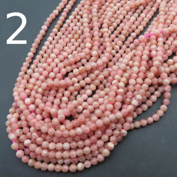 Rodochrozyt - kulki 3 mm (sznur)