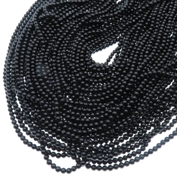 Turmalin czarny kulka 3,6mm (sznur)