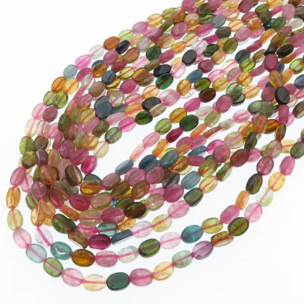 Turmalin kolorowy pastylki owalne 7x5 mm (sznur)