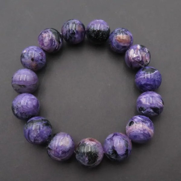 Czaroit- kulki 14mm - bransoleta 19 cm