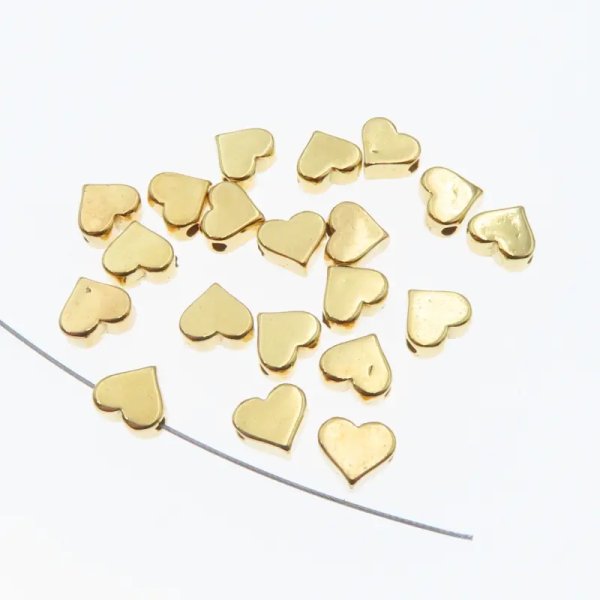 Srebro Ag złocone - przekładka serce 5,7x5,3mm