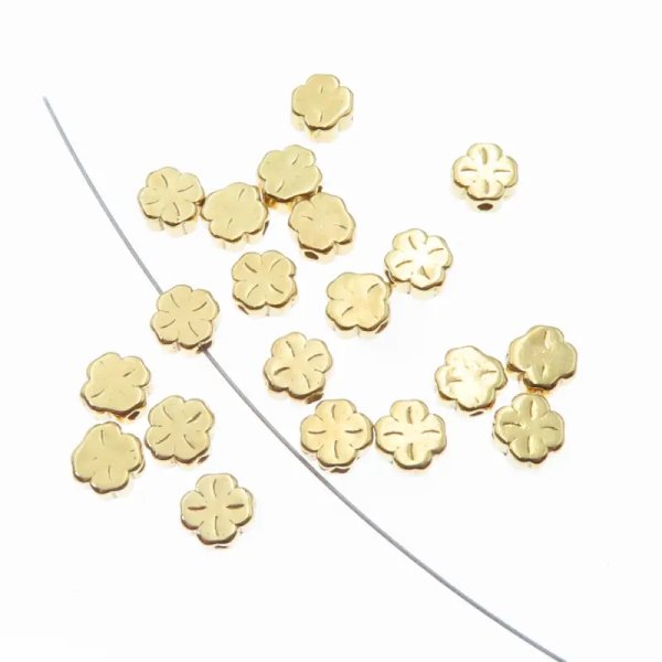 Srebro Ag złocone - przekładka koniczyna 5mm