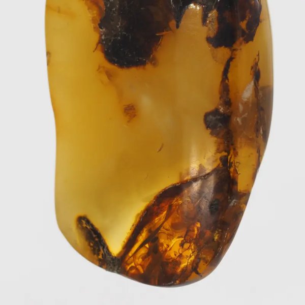 Naturalny Bursztyn mleczny i srebro - naszyjnik na rzemieniu