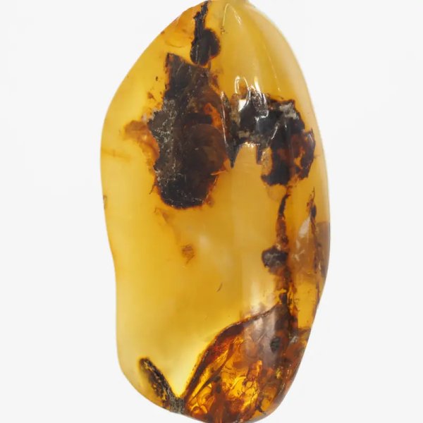 Naturalny Bursztyn mleczny i srebro - naszyjnik na rzemieniu