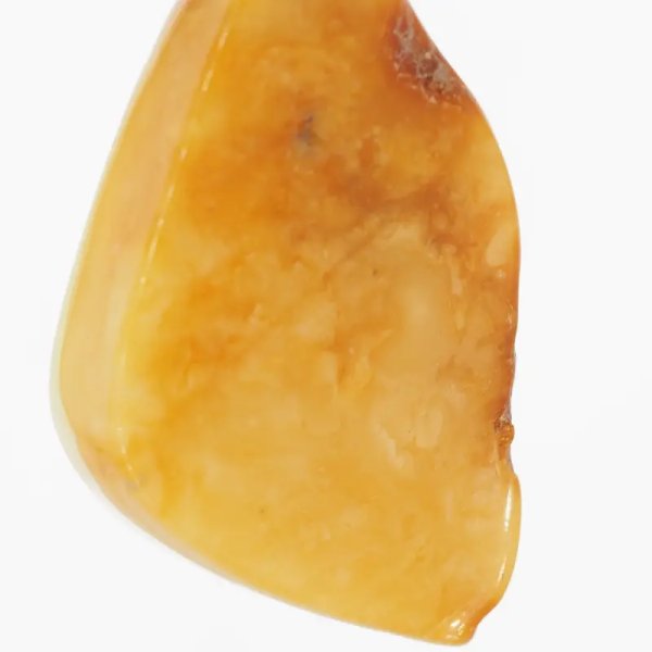 Naturalny Bursztyn mleczny i srebro - naszyjnik na rzemieniu