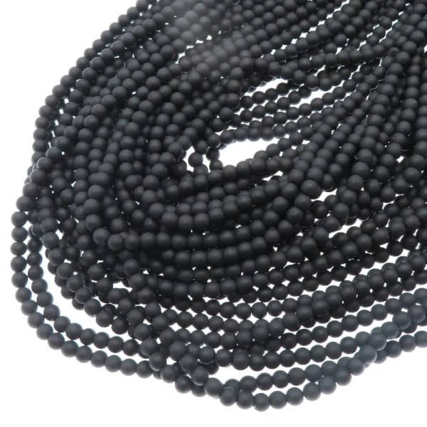 Hematyt czarny matowy kulki 4mm (sznur)