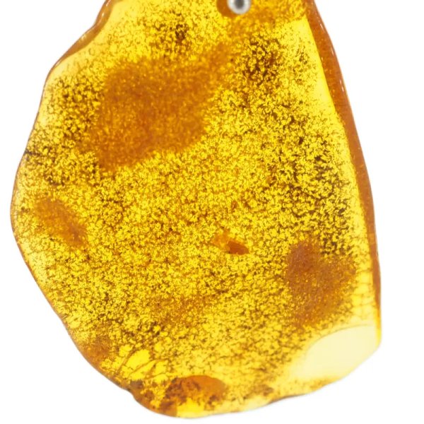 Naturalny Bursztyn i srebro - naszyjnik na rzemieniu