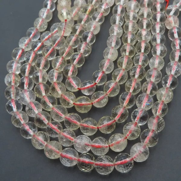 Cytryn (Lemon) fasetowany kulki 7 mm (sznur)