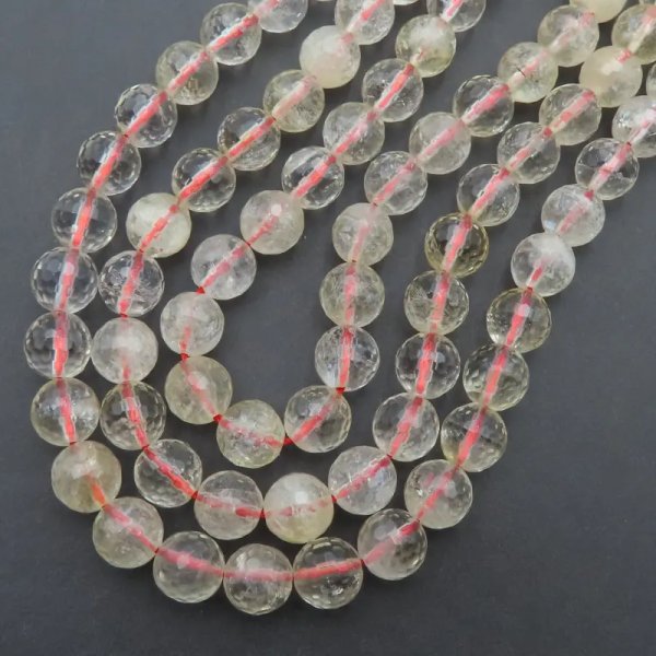 Cytryn (Lemon) fasetowany kulka 8 mm (sznur)