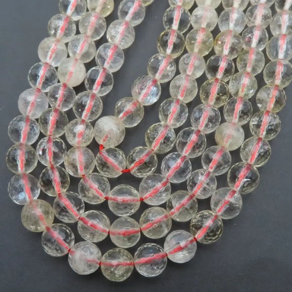 Cytryn (lemon) fasetowany – kulka 7,5–7,8 mm (sznur ok. 38 cm)