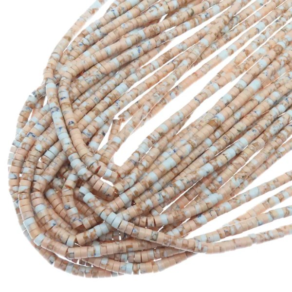 Jaspis cesarski różowo-niebieski walce 4×2 mm (sznur)