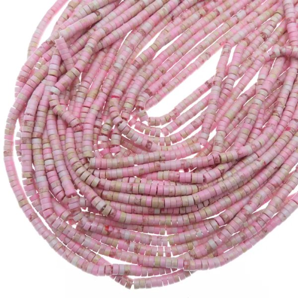 Jaspis cesarski różowy walce 4x2 mm (sznur)
