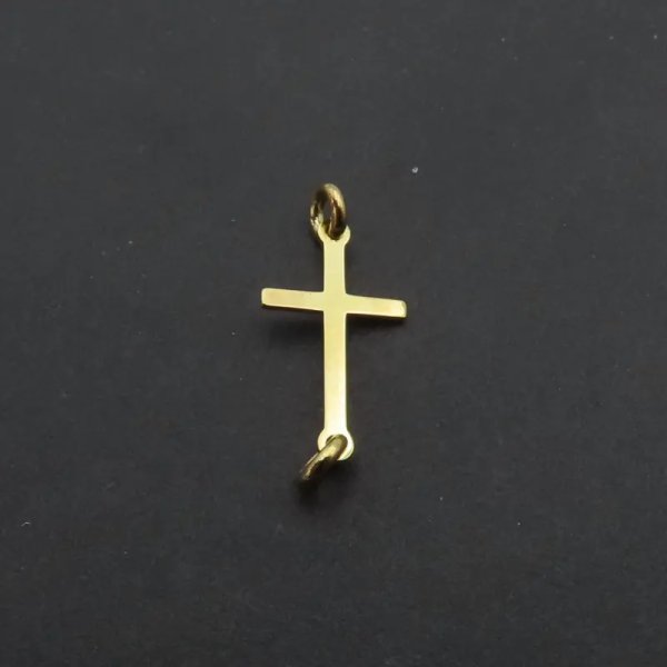 Srebro Złocone Ag - krzyżyk  łącznik 14x8mm