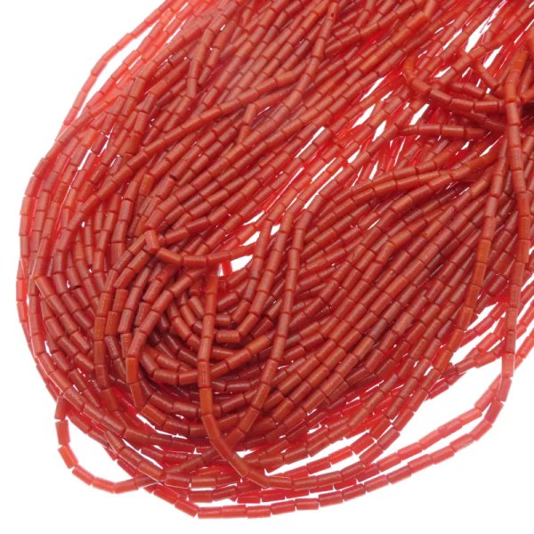 Koral pomarańczowy ciemny tulejki 2x4 mm (sznur)