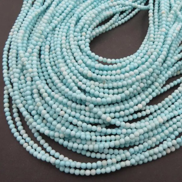 Turkus (howlit) kulka 2 mm błękitny (sznur)