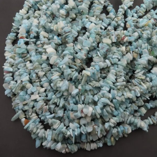 Larimar polerowana sieczka 8-10mm (sznur 80 cm)