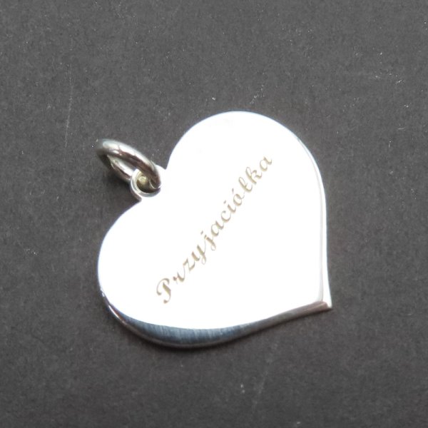 Srebro Ag  - serce z napisem przyjaciólka 15x13mm