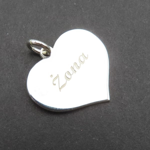 Srebro Ag - serce z napisem żona 15x13mm
