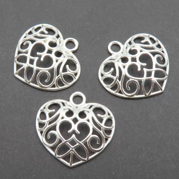 Srebro Ag - zawieszka serce 19x18 mm