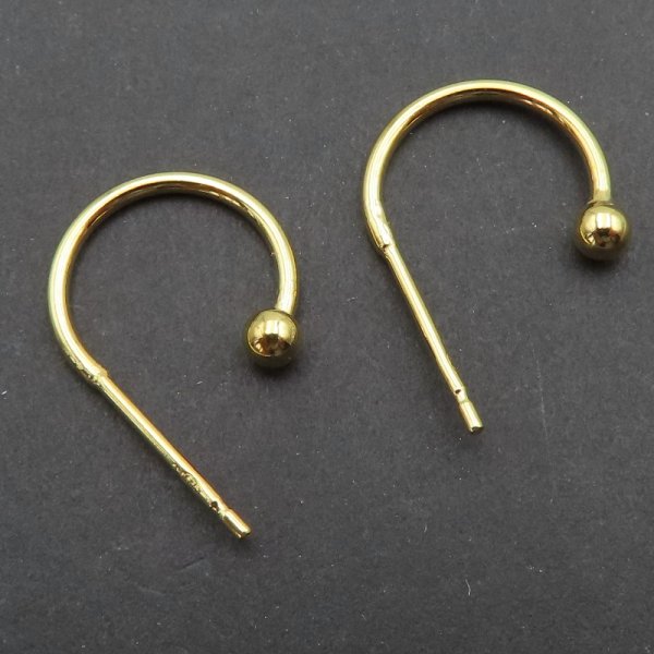 Srebro Ag Złocone - baza do kolczyków 13x18mm(para) 