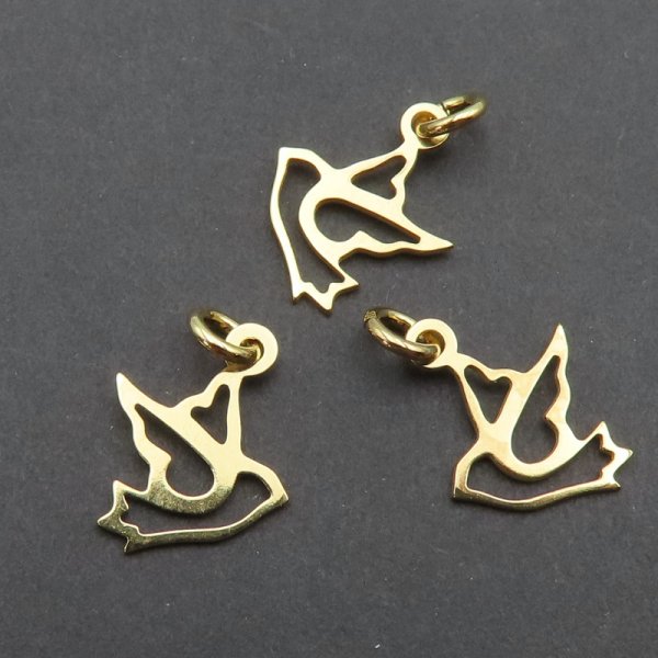 Srebro Ag Złocone - zawieszka ptaszek 13x11 mm