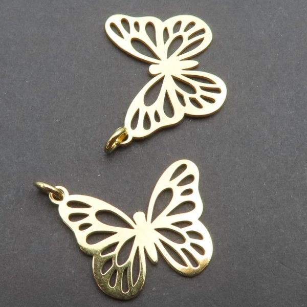 Srebro Ag złocone - zawieszka motyl 22x20mm