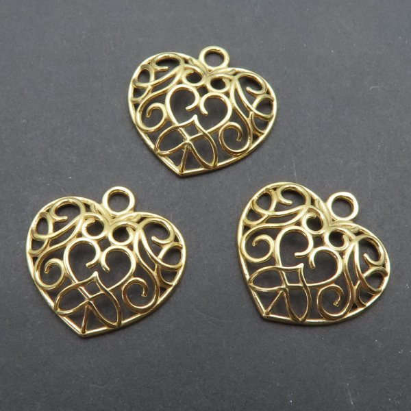 Srebro Ag złocone - zawieszka serce 19x18 mm