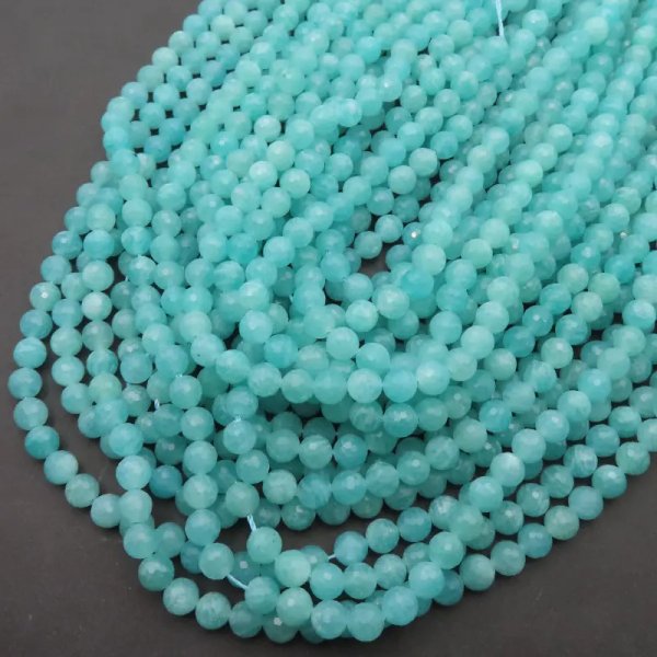 Amazonit fasetowany kulka 5,8mm (sznur)