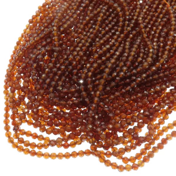 Granat brązowy, fasetowany kulka 4mm (sznur)