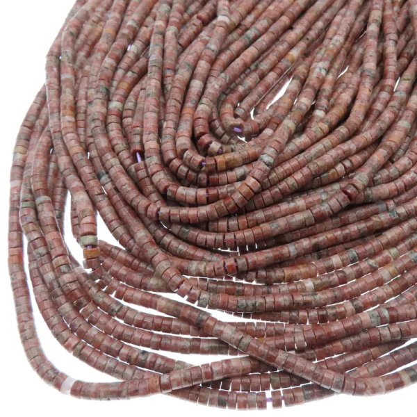 Jaspis cesarski różowy walec 4x2 mm (sznur)