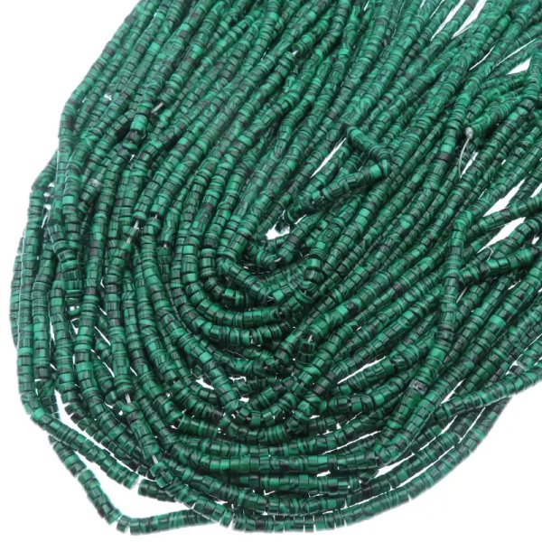 Malachit rekonstruowany walce 4x2 mm (sznur)