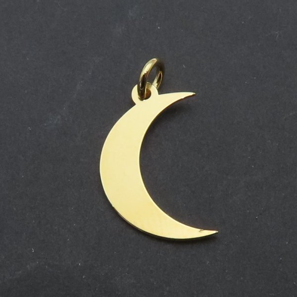Srebro Ag złocone - zawieszka księżyc 14x9mm