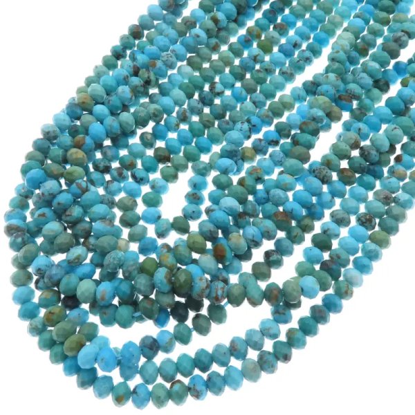 Turkus fasetowane oponki 6x4 mm (sznur)