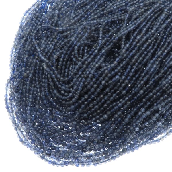 Iolit fasetowane kulki 3 mm – sznur ok. 38 cm