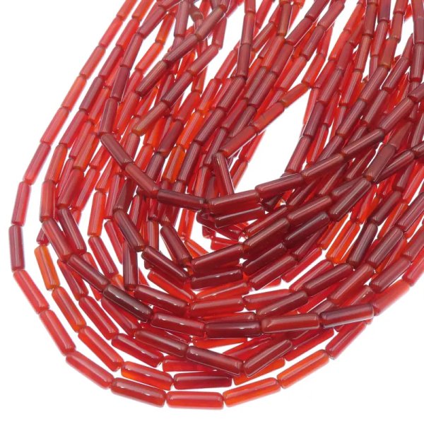 Kwarc czerwony walce 4x13 mm (sznur)