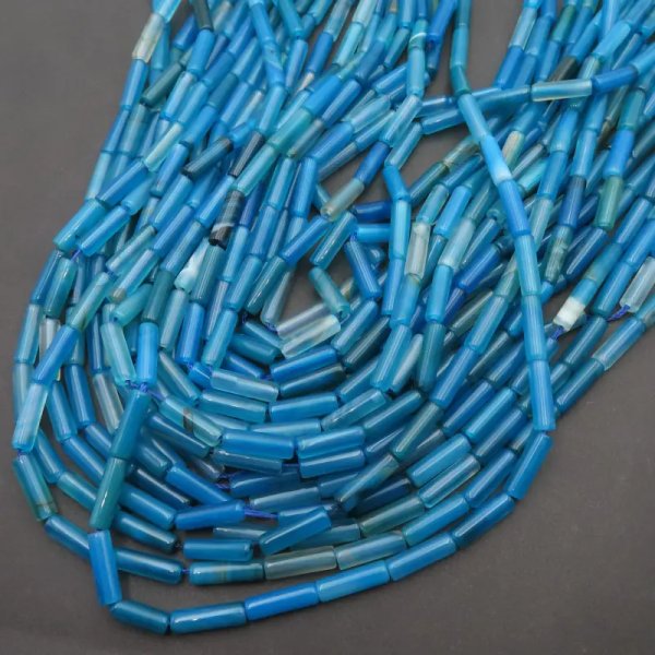 Kwarc niebieski walce 4x13 mm (sznur)