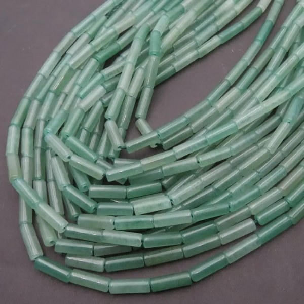 Kwarc zielony walce 4x13 mm (sznur)